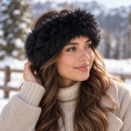 Women’s Sheepskin Headband, Black