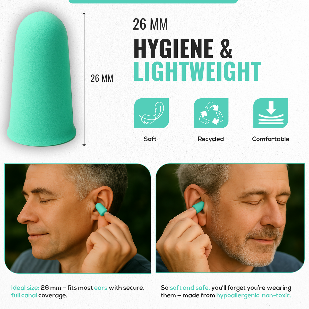 Foam Ear Plugs, 38dB Noise Reduction