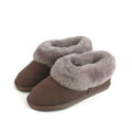 Truffle sheepskin slipper boots, suede upper with plush cuff, EVA sole
