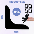 Anti Slip Carpet Stickers, Strong Adhesive Pads, Black, Pack of 8