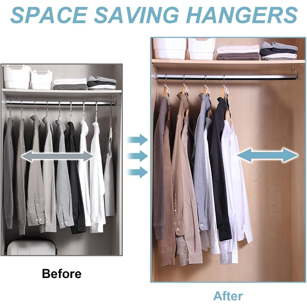Clothes Hanger Connectors, Space Saving Closet Hooks, White, Pack of 10