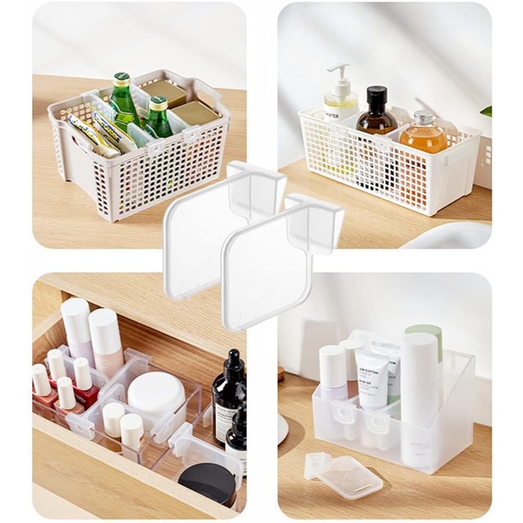 Adjustable Refrigerator Door Organisers, Transparent Space Saving Shelves, Pack of 4