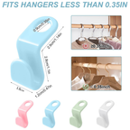 Clothes Hanger Connectors, Space Saving Closet Hooks, White, Pack of 10