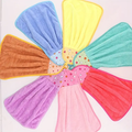 Coral Fleece Fingertip Towels with Hanging Loop, Soft & Absorbent, Pack of 3