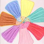 Coral Fleece Fingertip Towels with Hanging Loop, Soft & Absorbent, Pack of 3