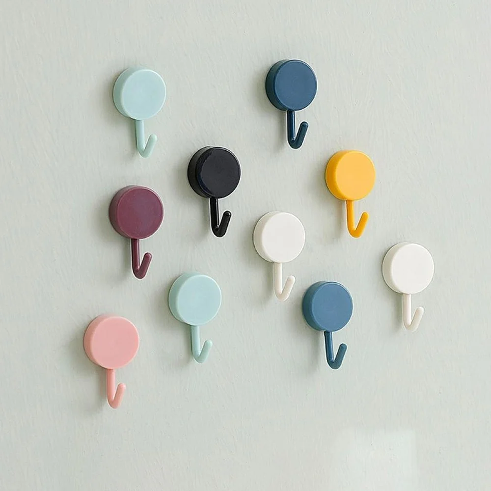 Self Adhesive Wall Hooks, Strong Hold, Pack of 10