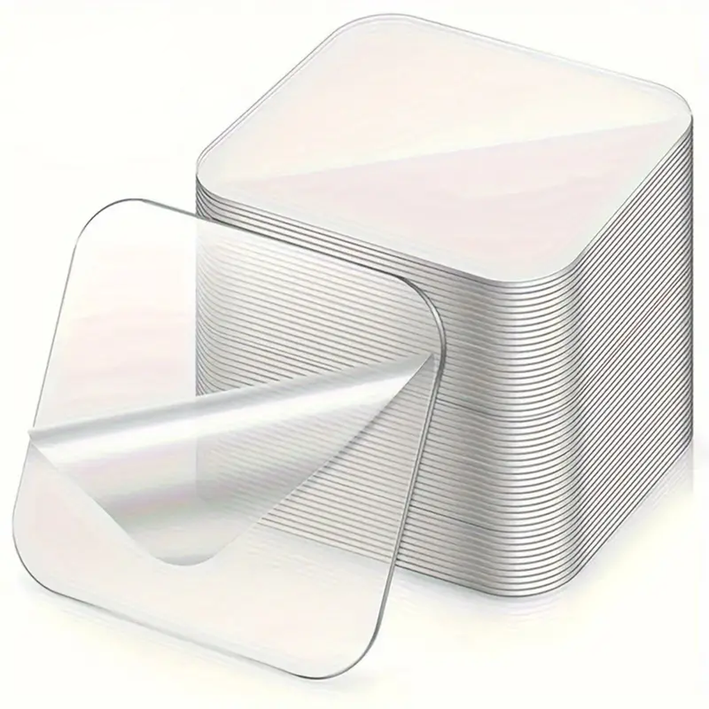Transparent Double-Sided Mounting Tape, Strong Adhesive, Pack of 50