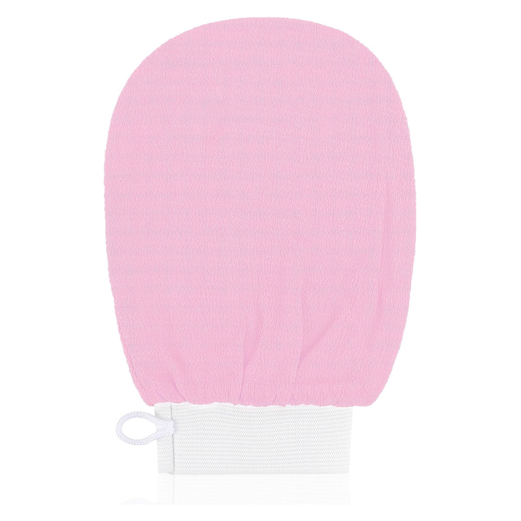 Deep Exfoliating Mitt, Viscose Fibre Scrub, Baby Pink, Pack of 1