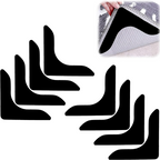 Anti Slip Carpet Stickers, Strong Adhesive Pads, Black, Pack of 8