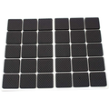 Silent Chair Leg Protectors, Anti Slip Noise Reducing Pads, Black, Pack of 30