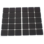 Silent Chair Leg Protectors, Anti Slip Noise Reducing Pads, Black, Pack of 30