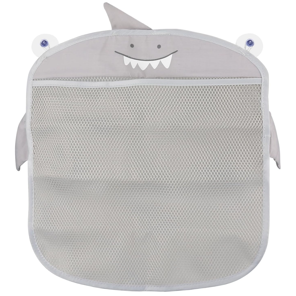 Shark Bath Toy Organizer, Hanging Mesh Storage Net, Grey, Pack of 1