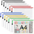 A4 Zipper Pocket File Bags, Clear Storage Pouches, 1 Pair
