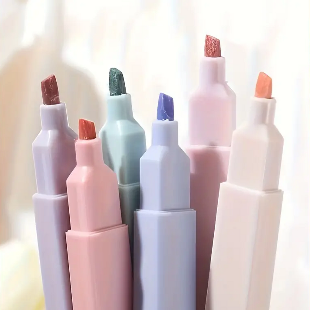 Doodle Highlighters, Soft Tip Pastel Markers, Pack of 6