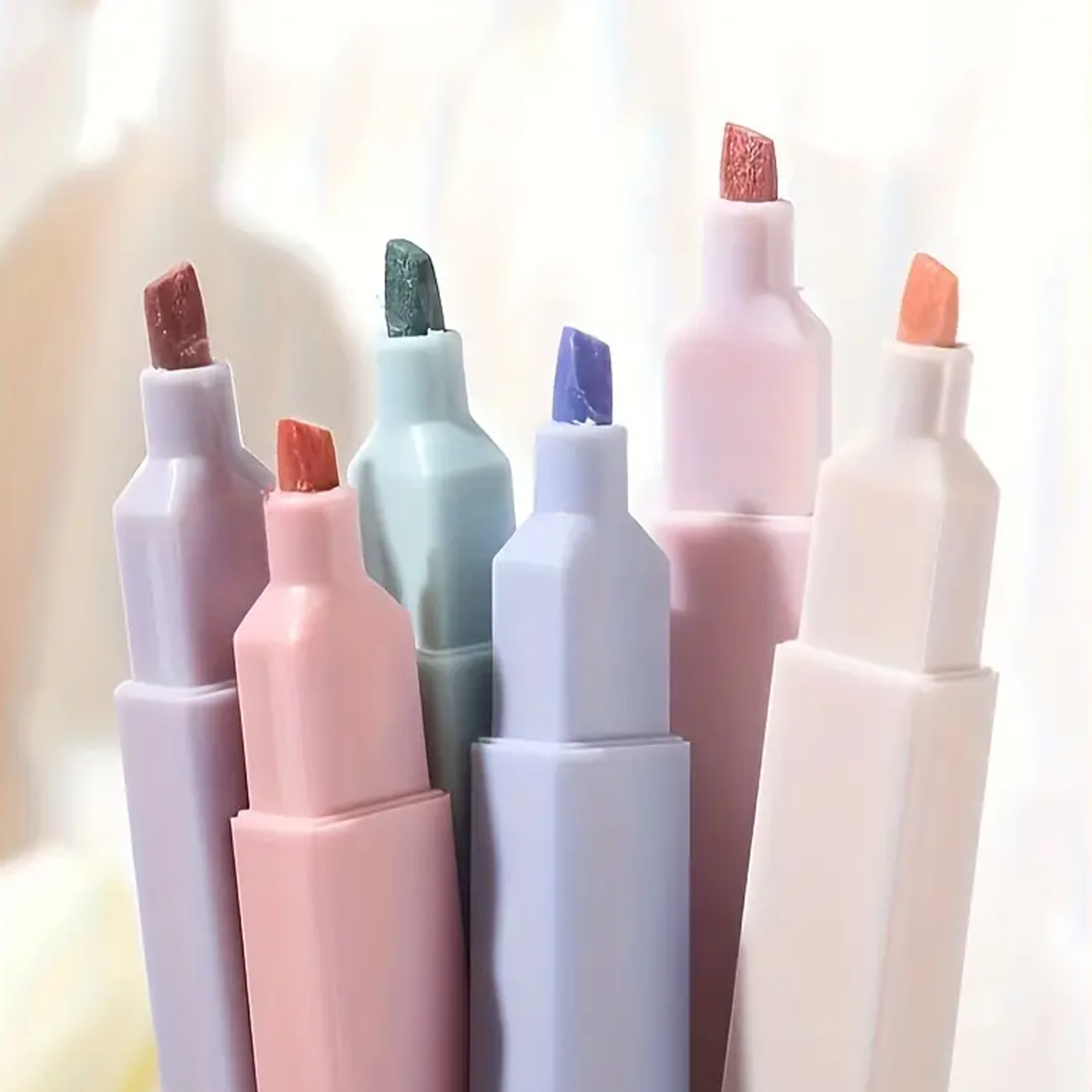 Doodle Highlighters, Soft Tip Pastel Markers, Pack of 6