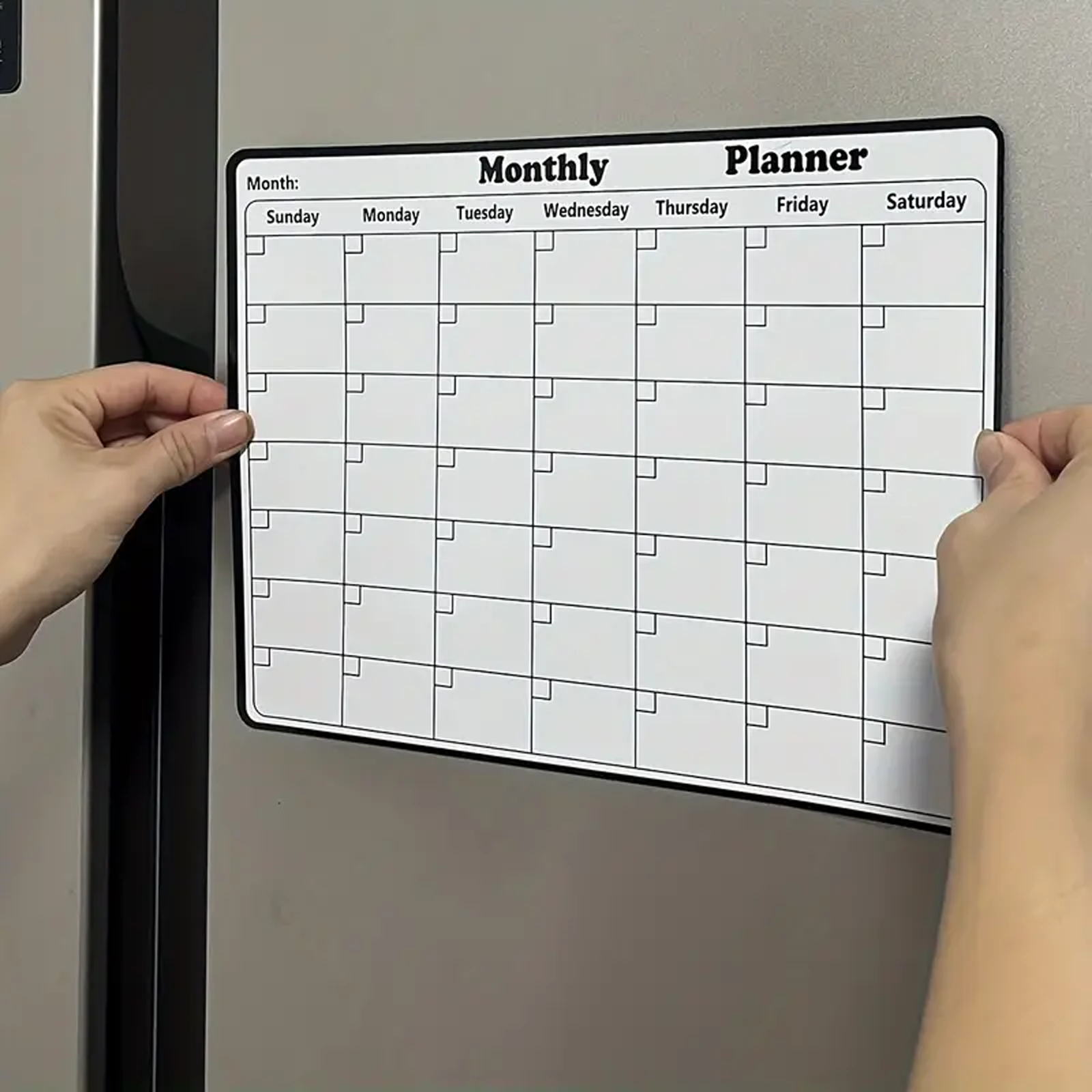 Magnetic Dry Erase Calendar for Refrigerator, Whiteboard with Learning Schedule, Pack of 1