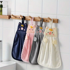 Coral Velvet Hand Towel with Hanging Loop, Soft & Absorbent, Pack of 1