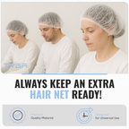 Disposable Non Woven Mob Caps, Elastic Hair Nets, White