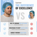 Disposable Non Woven Mob Caps, Elastic Hair Nets, Blue