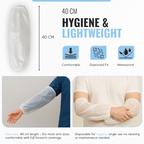 Waterproof Arm Covers, Oversleeves with Elastic Ends, White