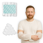 Waterproof Arm Covers, Oversleeves with Elastic Ends, White