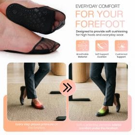 Alternative view of Forefoot Cushion Pads, Soft Sponge Metatarsal Inserts, 1 Pair (Black)