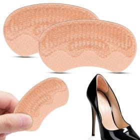 Heel Grips, Self Adhesive TPE Gel Cushion Pads, 1 Pair (Peach Beige)